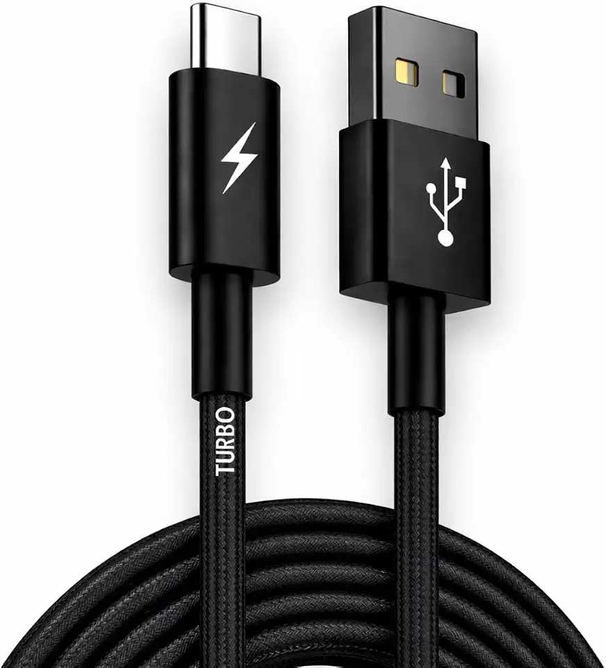 Cabo USB-C 1 Metro 20W Turbo Rápido — Reforçado Antidobra para iPhone 15/16, Samsung, Xiaomi, Android | Cabo Curto Ideal para Carregador de Parede e Carro | Transferência de Dados