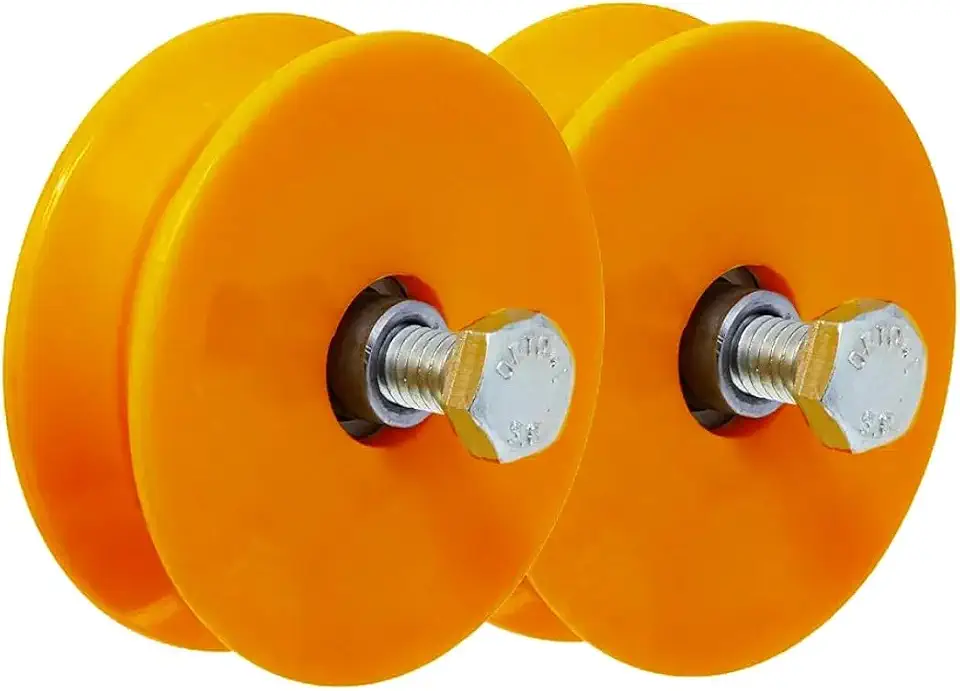 kit 02 Roldana para Portão Nylon 2.1/2 Polegadas 64mm Portão De Correr, Tipo V, em Nylon, sem Caixa