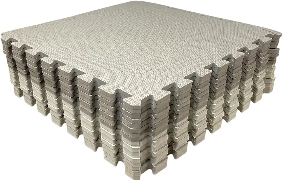 Loja da Maria Kit 12 Tapetes Tatame EVA 50x50x1cm 10mm Tons de Cinza