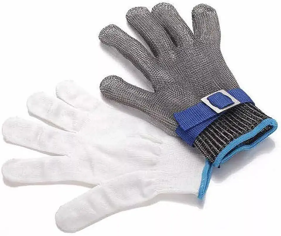 Luva De Açougueiro, Luvas De Metal De Malha De Arame De Aço Inoxidável, Luvas De Corte De Faca, Luva Resistente A Corte De Trabalho De Segurança Para Cozinha Fatiar Carne Cortar, Anticorte