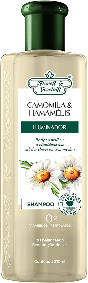 Flores e Vegetais Shampoo Camomila Hamamelis Ilum 310Ml E Vegetais