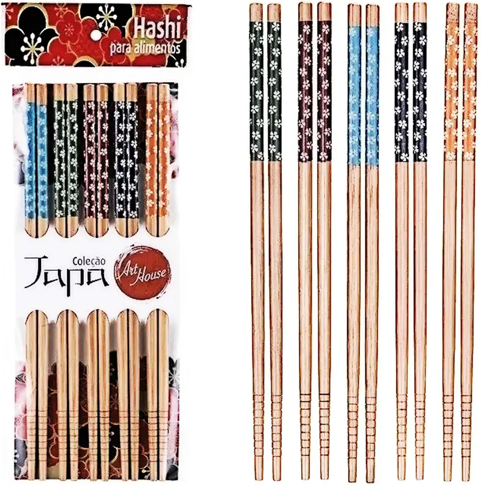 Hashi de Bambu c/ 5 Pares - Art House