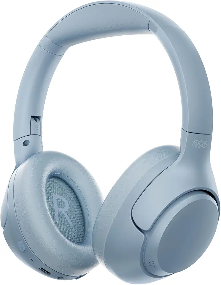 Fone de Ouvido Bluetooth QCY H3 ANC, Cancelamento de Ruído Ativo Headphone Bluetooth 5.4 Headset com Microfone, Certificação Hi-Res Audio, Conexão Multipontos, 70 horas reprodução (Azul Acinzentado)