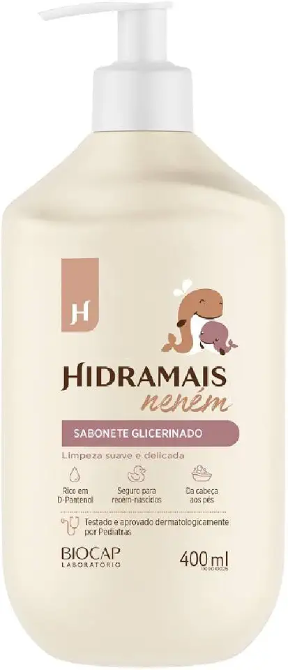 Sabonete Glicerinado Liquido Hidramais Neném 400ml Bebê Recém-Nascido