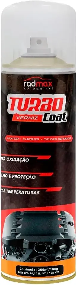 Turbo Coat - Verniz para Motor Automotivo 300ml/180g - Proteção Profissional para Motores