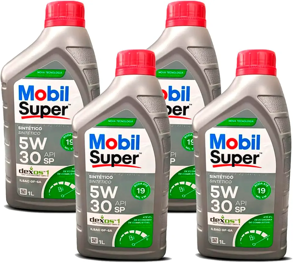 Kit Troca 4 L Óleo de Motor Sae 5w30 Mobil Super Dexos 1 Api Sp ilsac Gf-6a Sintetico