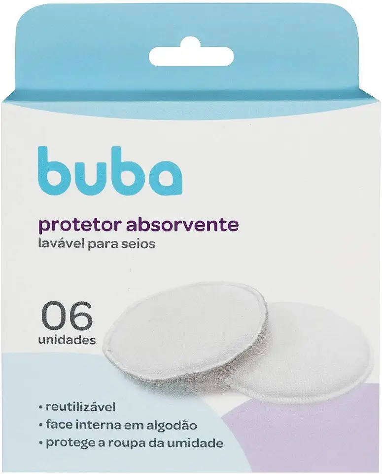 Buba Kit Protetores Absorventes P/Seios Lavaveis Buba Branco