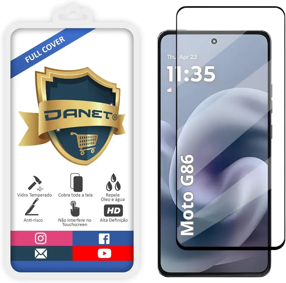 Pelicula de Vidro Temperado 3D Full Cover Para Moto G86 5g Proteção Anti Impacto Danet