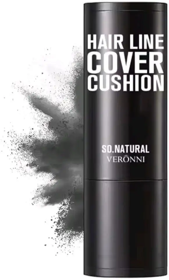 Hair Line Cover Cushion Veronni – Corretivo Capilar Instantâneo para Cabelo, Barba e Sobrancelha – Preenche Falhas, Cobre Fios Brancos, Volume Natural