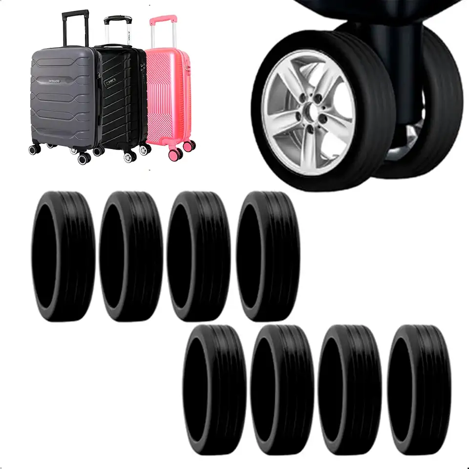 Capa Para Roda De Mala Kit Com 8 Rodinha Silicone de Proteção Resistente Bagagem Protetora Silenciosa
