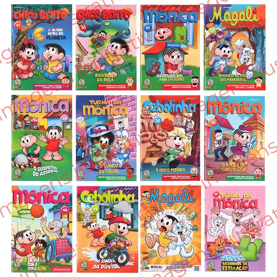 Kit 12 Gibis Turma da Mônica – Almanaques Sortidos - Sem Repetições
