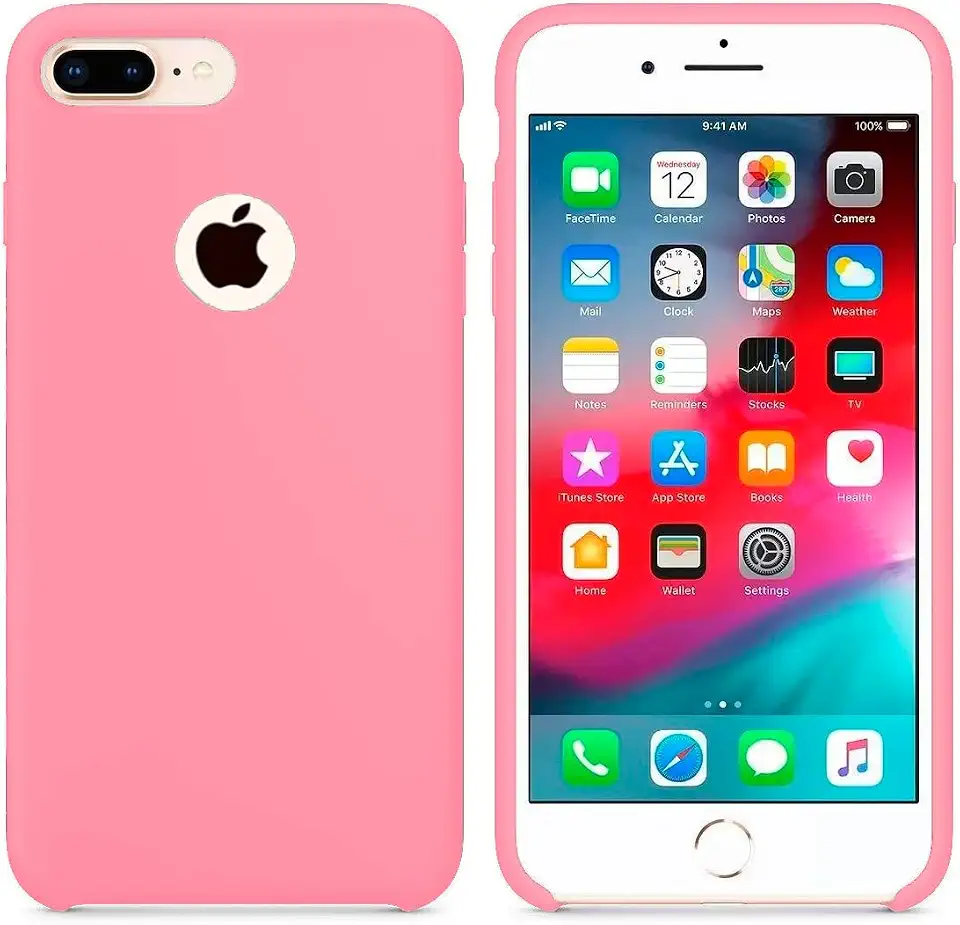 Case Capa Capinha Silicone Aveludado para iPhone 7 Rosa Compatível Material Premium Proteção Completa