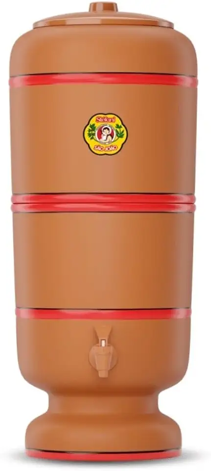 Filtro De Barro São João Stéfani 8 Litros 2 Velas Tripla Ação e 2 Boias.