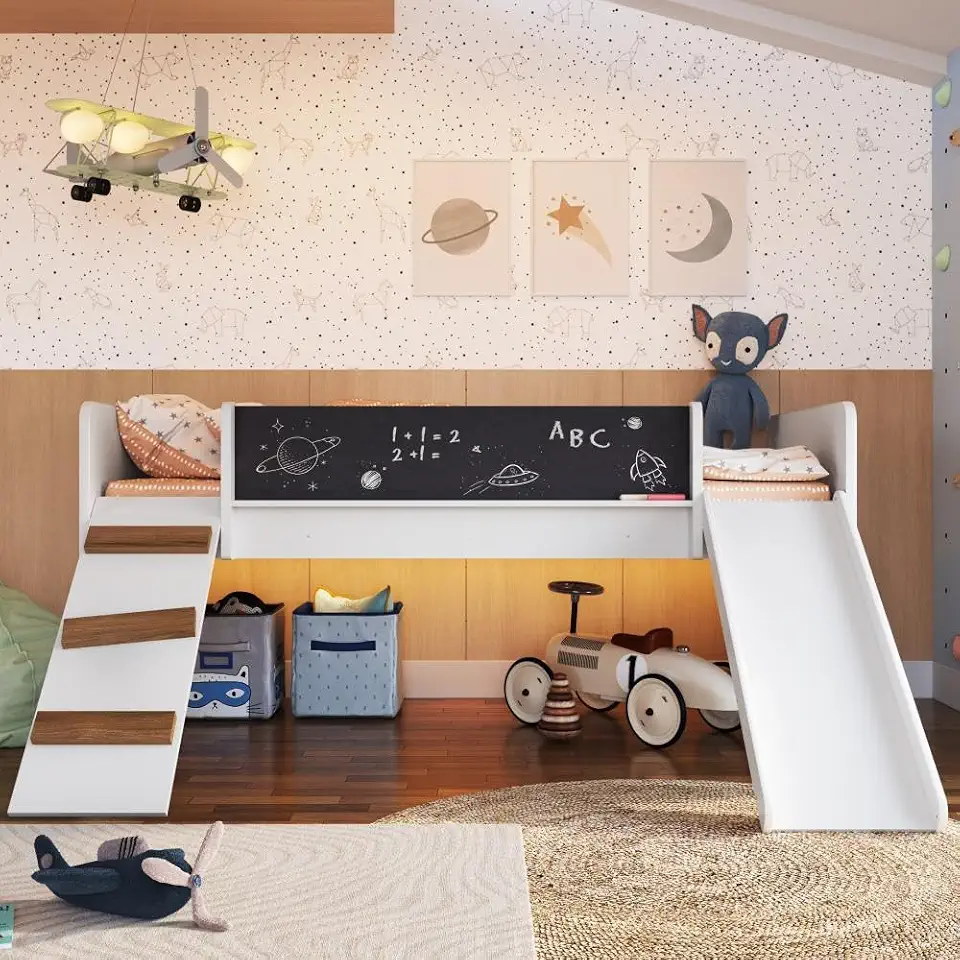 Cama Infantil Épic com Escorregador Branca