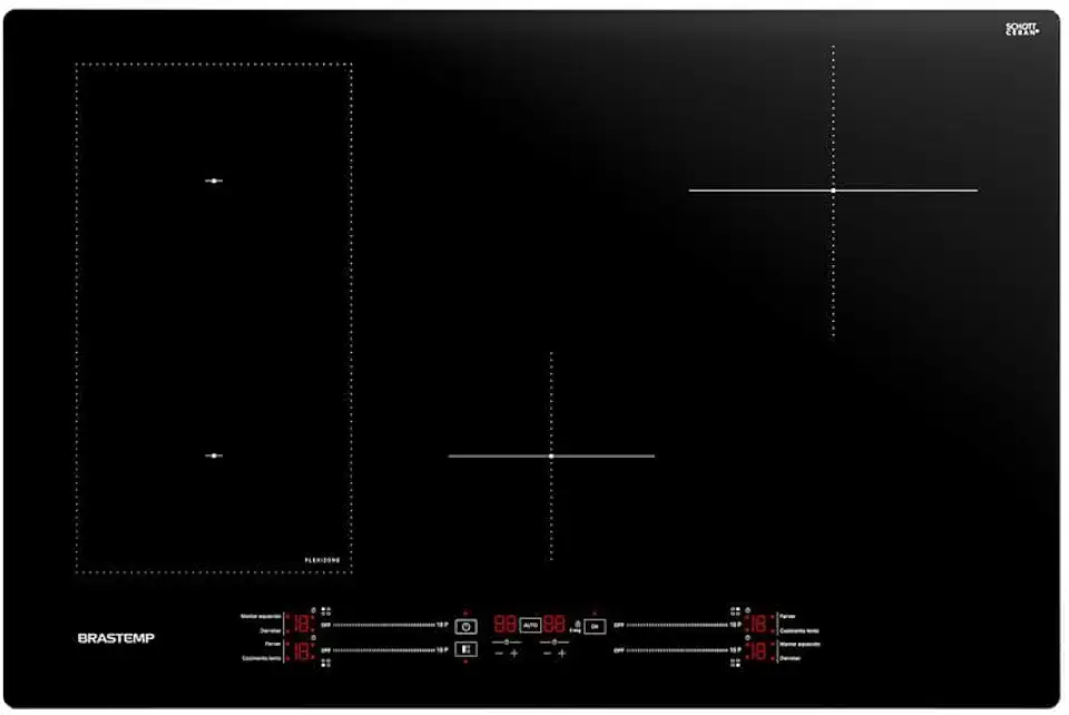 Cooktop 4 bocas de indução Brastemp com Flexizone Preto - BDJ77BE 220v