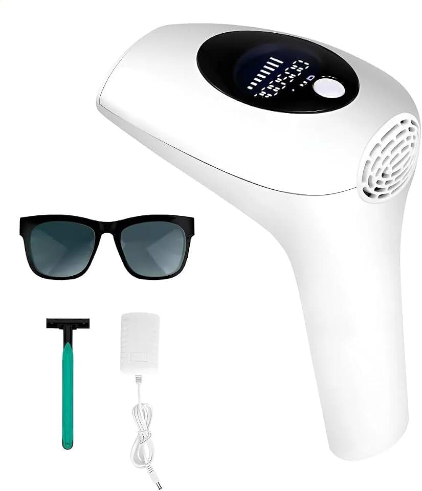 Depilador a Laser IPL Profissional 900.000 Disparos – Removedor de Pelos com 8 Níveis de Energia, Luz Pulsada Intensa, Bivolt 110V/220V