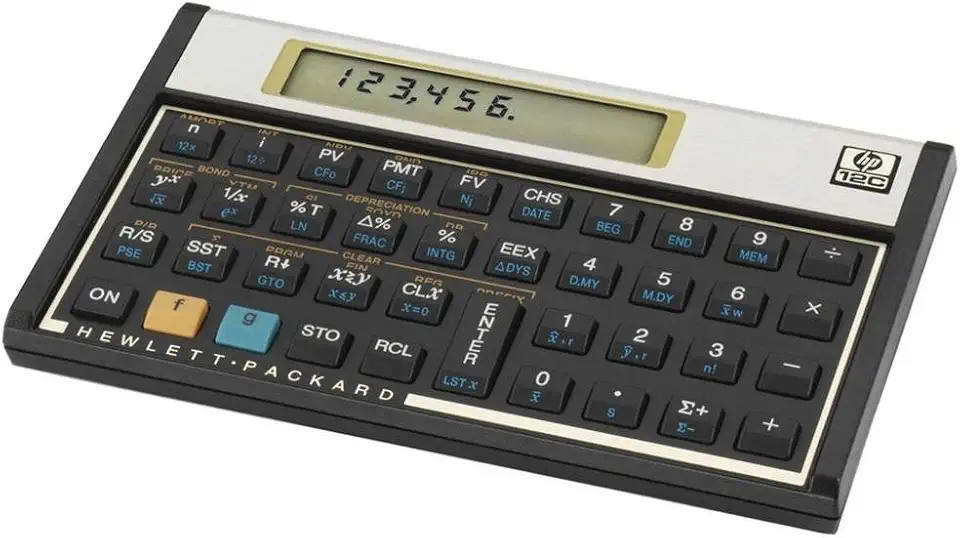 Calculadora Financeira HP 12C Gold - Display LCD Com mais de 120 Funções Sistema de entrada RPN (notação reserva Polonesa)