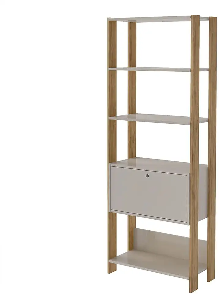Estante Organizadora com porta basculante MATCH cor Carvalho/Off White - Artely
