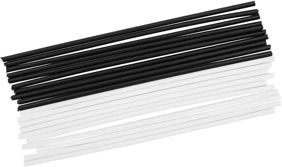 Generic 20 marcadores laterais de posição de guitarra, plástico ABS de 2 mm e 100 mm, preto e branco, para substituição de escala de guitarra e baixo