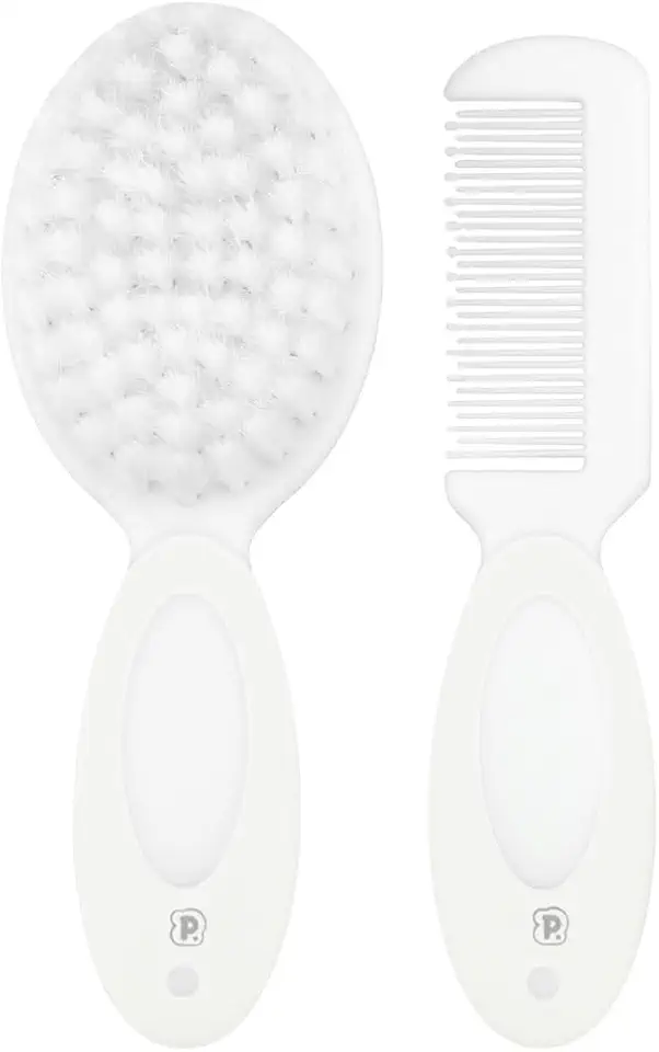 Pimpolho Kit Escova e Pente para Bebê Branco