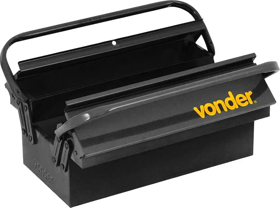 Vonder, Caixa Metálica Sanfonada Para Ferramentas, Com 3 Gavetas, 40 Cm X 19 Cm X 16 Cm.