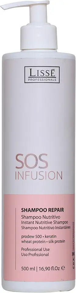 Lisse, Shampoo Capilar, Pro S.O.S Infusion Repair, Restauração Imediata, 500 ml, Perolado/Branco