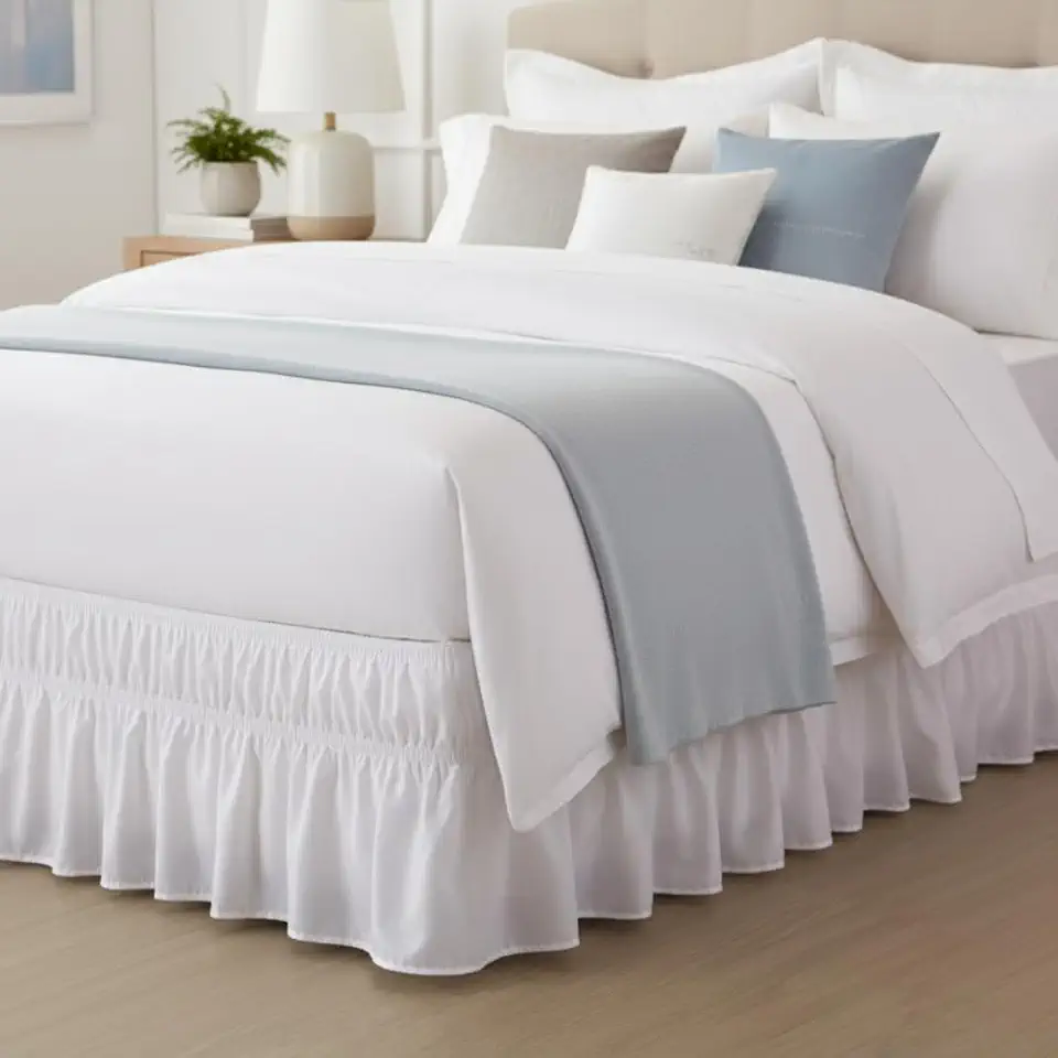 Saia para Cama Box Ajustável, Microfibra 100% Poliéster, Compatível com Solteiro até Queen, 28cm de Altura (Branco)