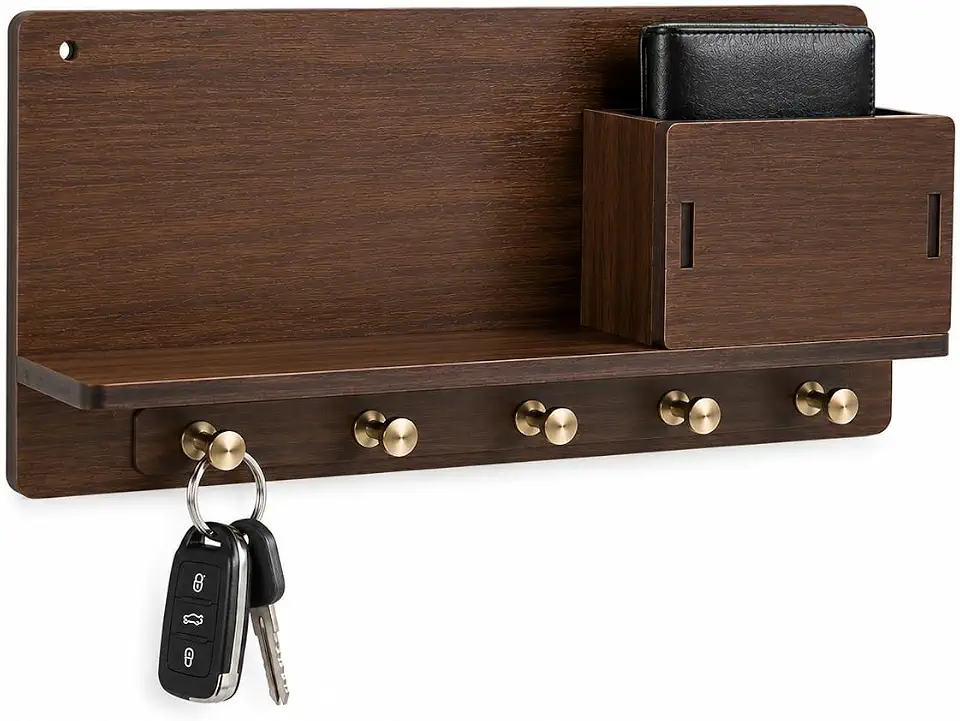 Suporte Porta Chaves Para Pendurar Organizar Chave Casa Apartamento com porta Carteira - Hoffice