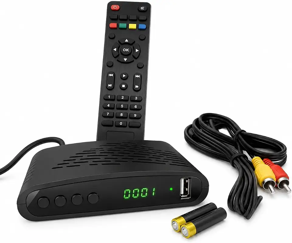 Conversor Digital Full HD Para TV Com Gravador PVR HDMI AV Visor LED Receptor TV Digital Bivolt