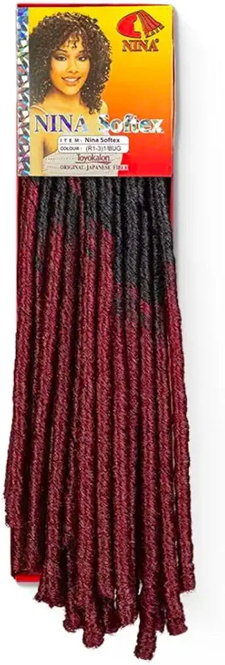 CABELO ORGÂNICO NINA SOFTEX 1X - 70G COR T1B/BURG - PRETO COM MARSALA