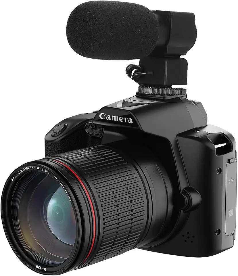 Câmera Digital 4K de Vídeo com Lente Dupla 64MP -Tremor 16X Bateria Interna e Suporte a Microfone Externo Ideal para ou Festas
