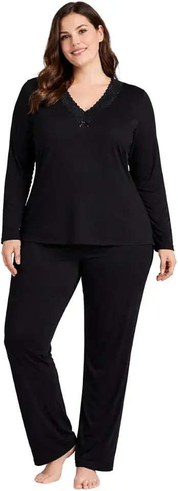 Pijama Longo Feminino Plus Size Suede Confortável L1361x
