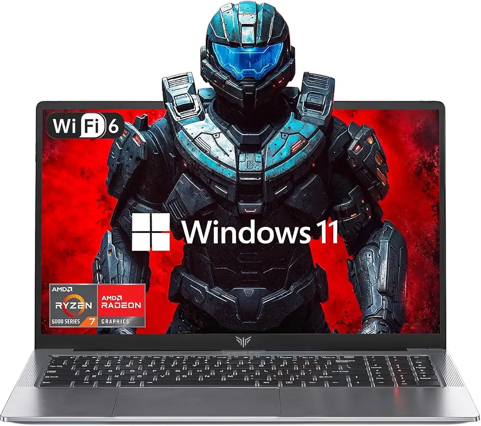KAIGERR Laptop leve para jogos, laptop de 15,6 polegadas com AMD Ryzen 7 7730U (8C/16T, até 4,5 GHz), 16 GB RAM 512 GB NVMe SSD Windows 11 laptop de alto desempenho, até 2 TB, placa de vídeo Radeon RX