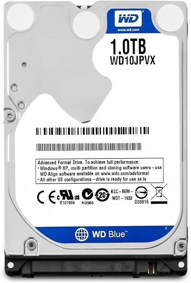 WD 2016 novo azul 1TB 2,5" notebook interno SATA 6Gb/s disco rígido 9,5 mm altura 5400RPM modelo WD10JPVX