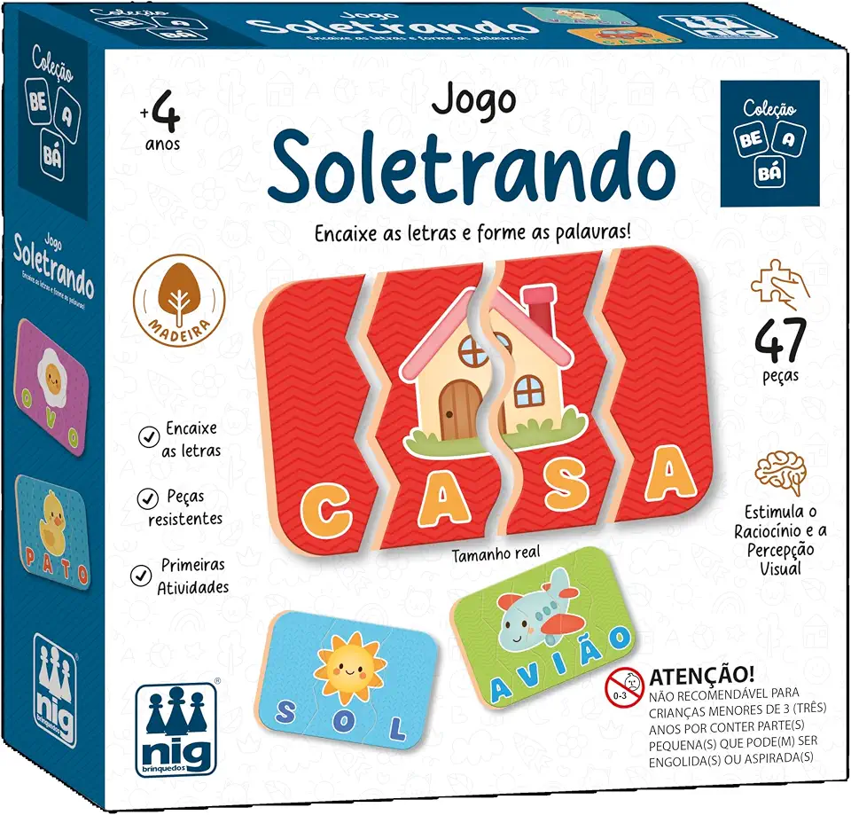 Jogo Soletrando, Madeira Be a Bá, Nig Brinquedos