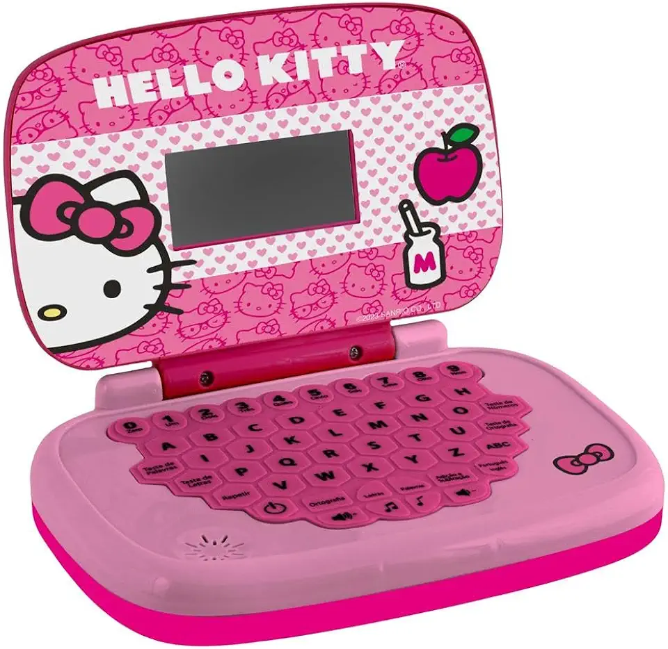 Candide, Laptop Infantil, Hello Kitty, Brinquedo Educativo - Bilíngue