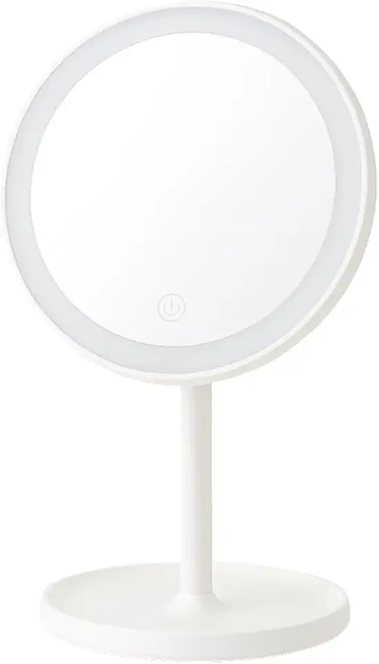 Espelho de Maquiagem LED Touch Screen Portátil USB Recarregável – Ideal para Viagem, Maquiagem e Barbear