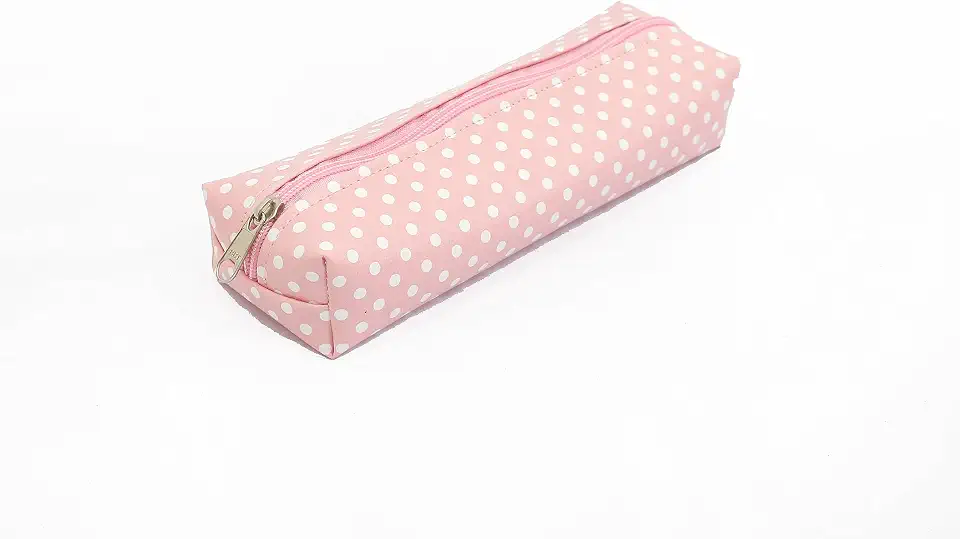Estojo Poá Rosa Maxcril – Design Divertido com Bolinhas, Resistente e Ideal para Organização Escolar