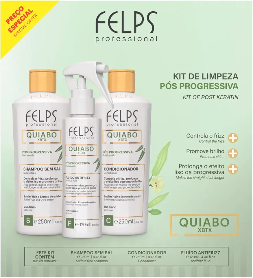 Kit Quiabo XBTX Pós Progressiva Felps Professional 3 em 1