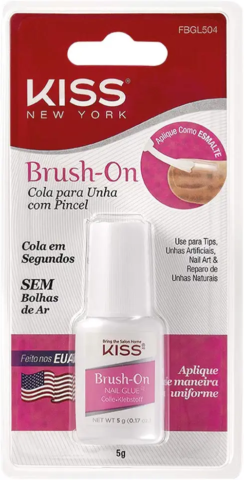 Kiss New York Cola de unha postiça para iniciantes - Pincel Brush-On Gel