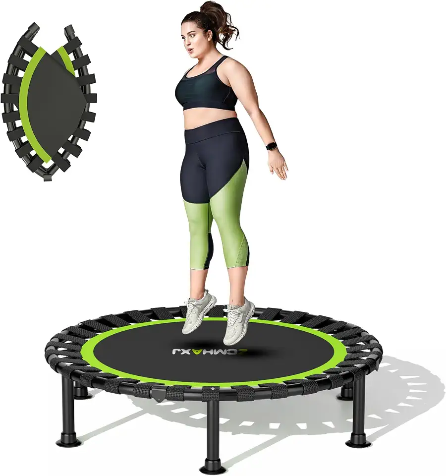 'ZCMHAXJ Foldable Mini Trampoline, 40''/48'' Rebounder Trampoline for Adults & Kids, 440lbs Capacity Indoor Fitness Workout Exercise Equipment'