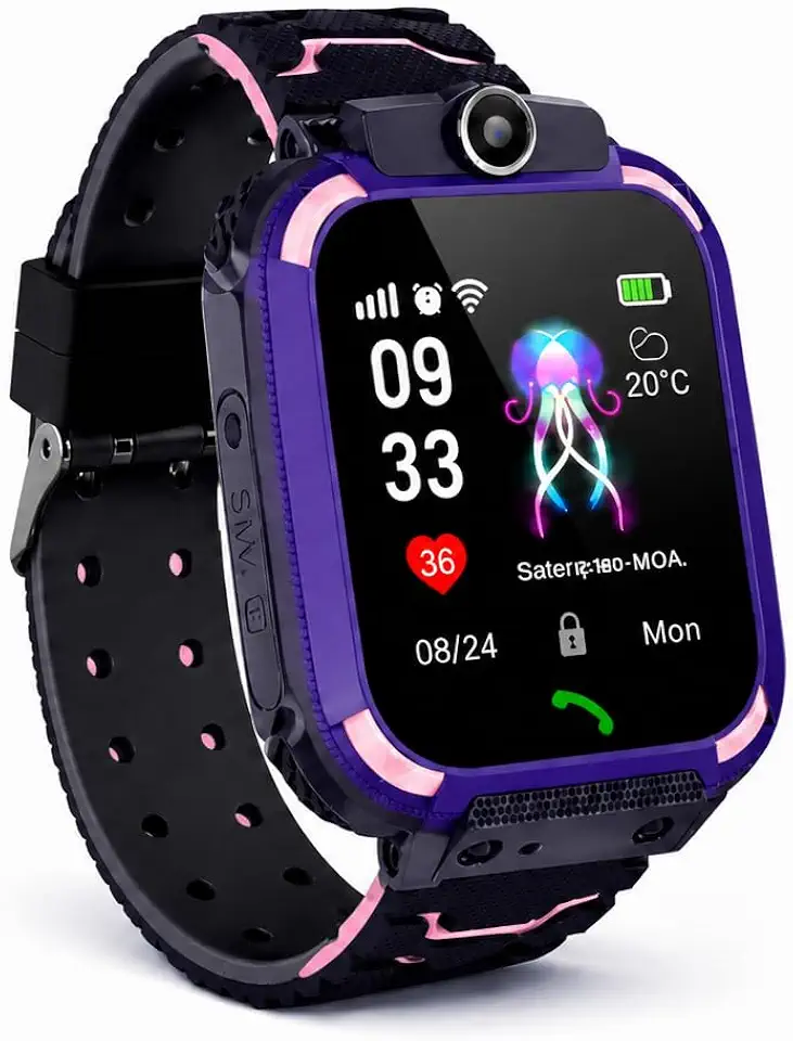 Howear Relógio Smartwatch Infantil Rastreador Chip Camera Gps Sos (Roxo)