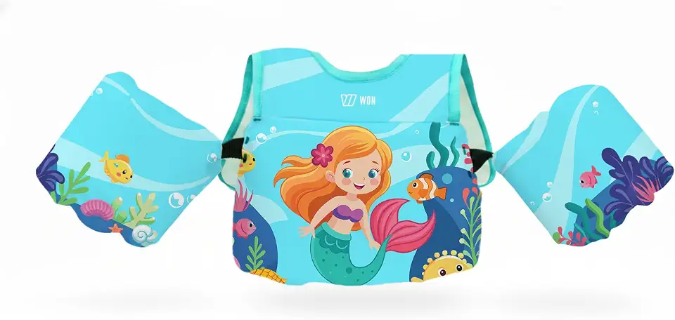 Boia Colete Salva Vidas Infantil Flutuador Ajustável e Seguro Para Crianças Até 25kg, 1 a 7 Anos - Piscina Praia Não Fura Won