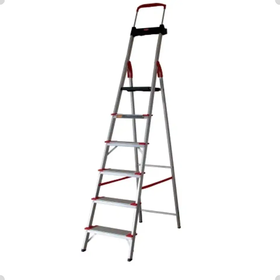 Escada Dobravel 6 Degraus Confort em Aluminio Alumasa 150 kg de de Capacidade