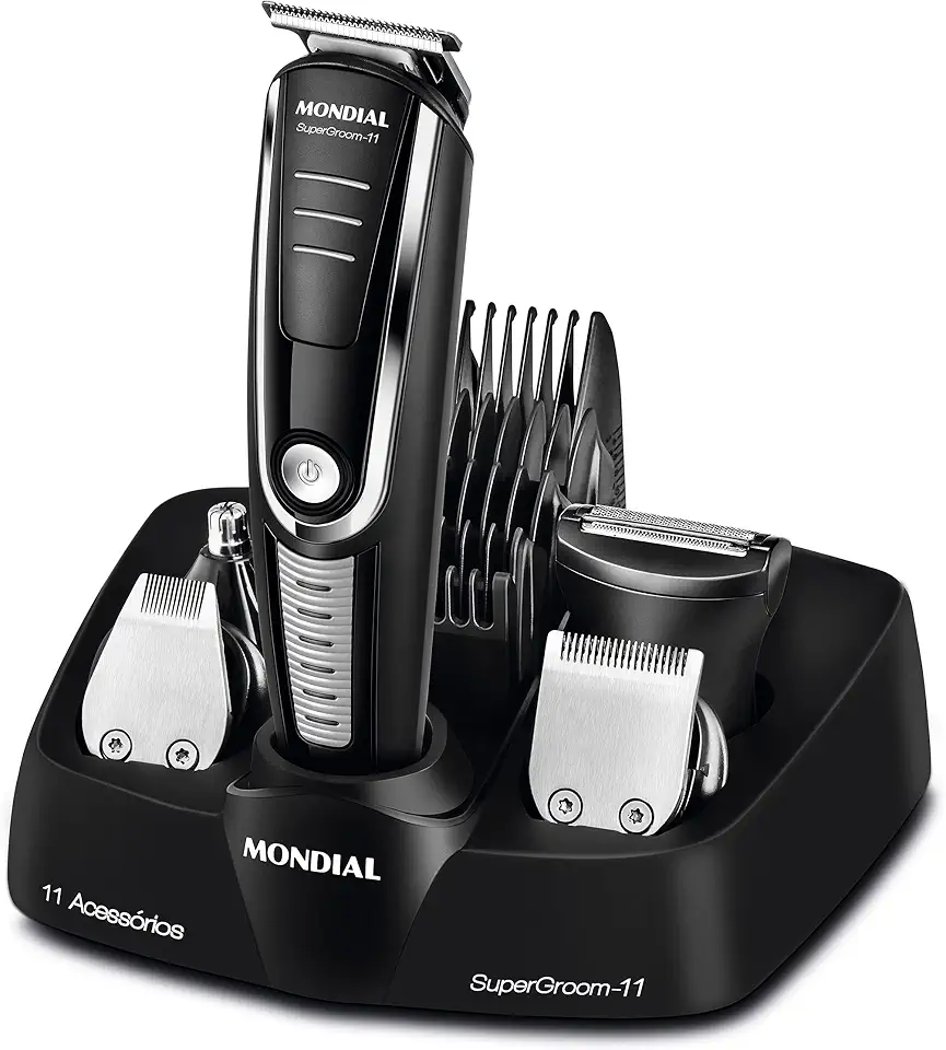MONDIAL Aparador de Pelos Super Groom 11, Preto/Prata, Bivolt - BG-05