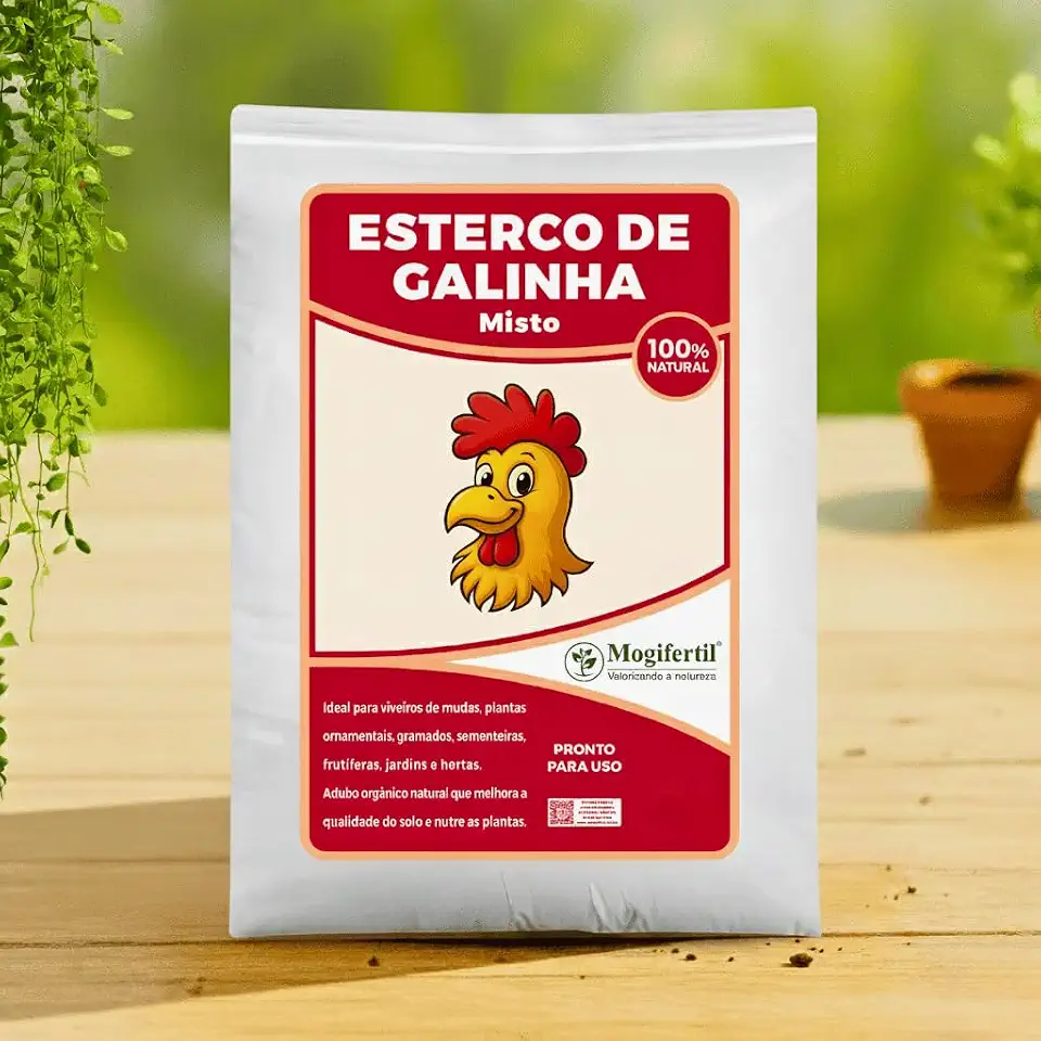 Esterco de Galinha 5Kg Mogifertil Adubo Natural para Planta, Horta, Jardinagem e Substrato Orgânico