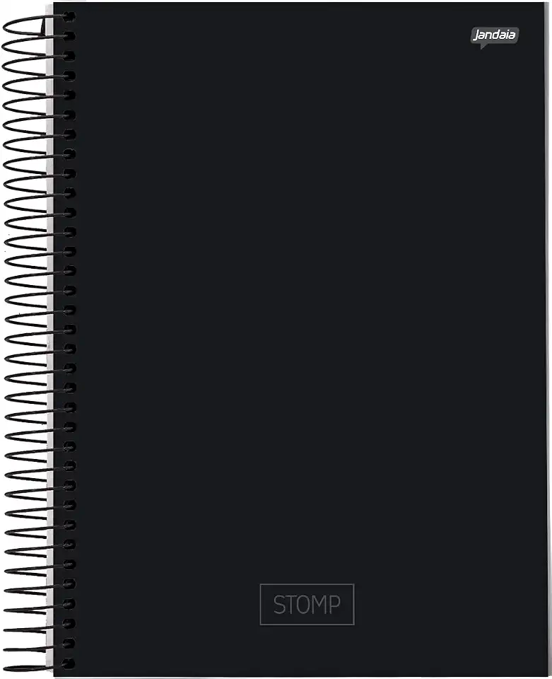 Jandaia - Caderno Espiral Univ CD 1 matéria 96fls Stomp Preto