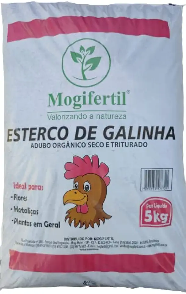5kg Esterco de Galinha Adubo Orgânico Seco Mogifertil