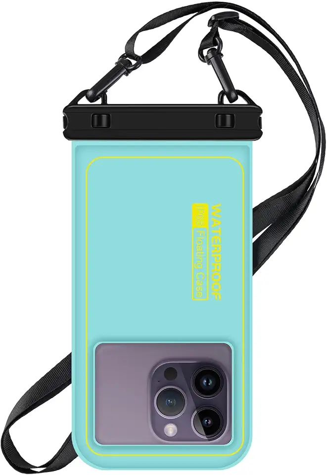 Bolsa flutuante à prova d'água, bolsa seca para celular à prova d'água com cordão ajustável, capa impermeável IP68 para iPhone 16 Pro 15 14 13 Pro Max Samsung Galaxy Google, até 16,7 polegadas, verde