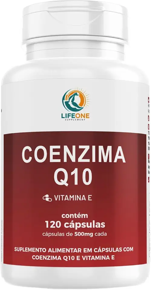 Life One Coenzima Q10 500mg, Vitamina E, 120 Cápsulas